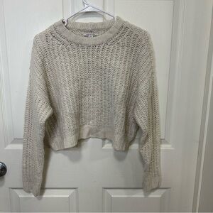 White Cropped American Eagle Sweater